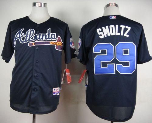 Braves #29 John Smoltz Blue Cool Base Stitched Jersey - Zenithce
