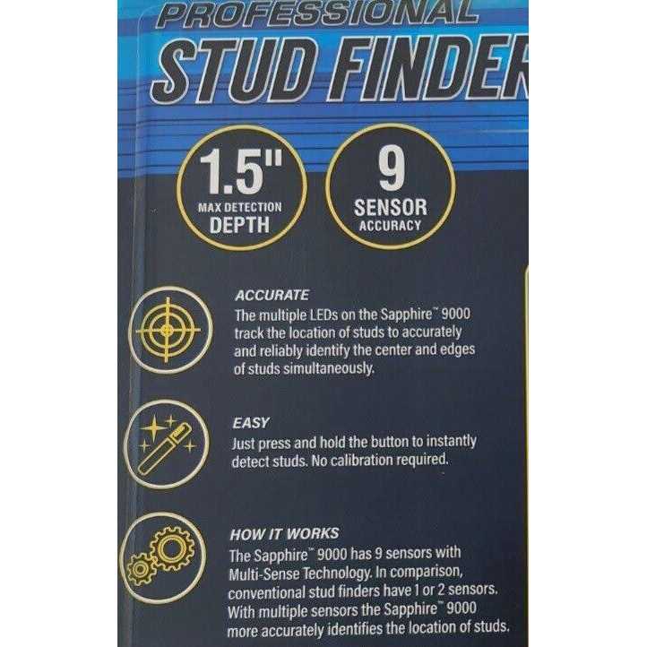 Sapphire 7500 Stud Finder with Bubble Level - Zenithce
