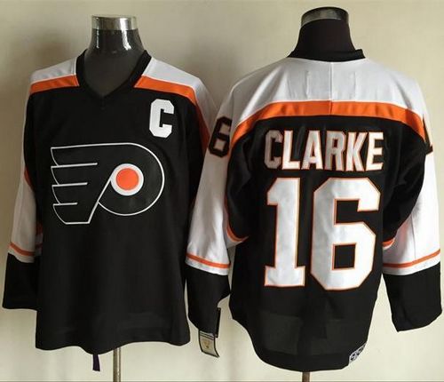 Flyers #16 Bobby Clarke Black CCM Throwback Stitched Jersey - Zenithce