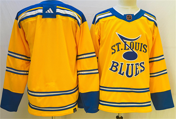 St. Louis Blues Blank Yellow 2022-23 Reverse Retro Stitched Jersey - Zenithce