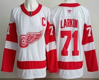 Detroit Red Wings #71 Dylan Larkin White Authentic Jersey - Zenithce