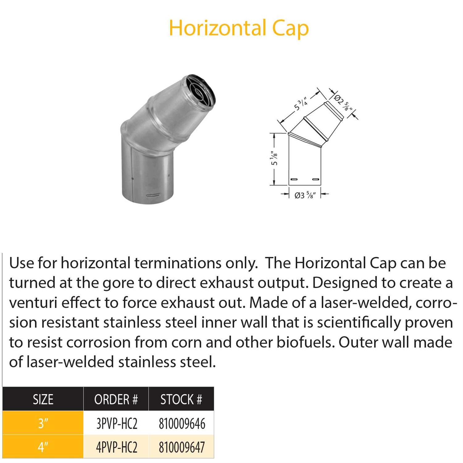 DuraVent 3PVLHSC Square Horizontal Cap 3PVL-HSC - Zenithce