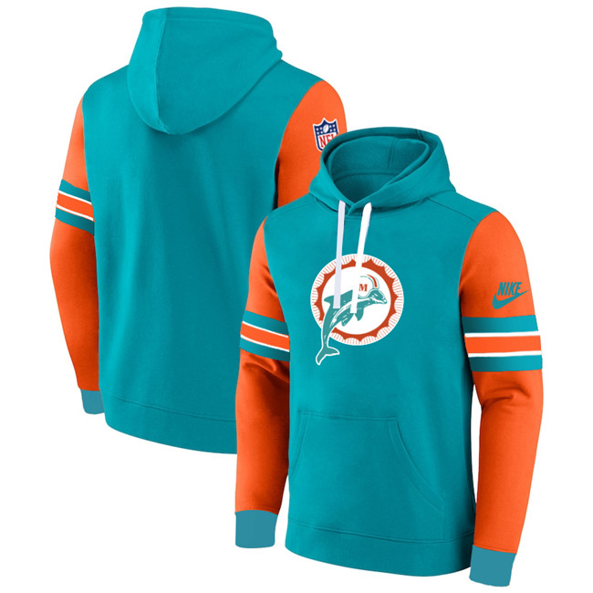 Miami Dolphins Aqua Orange Pullover Hoodie - Zenithce