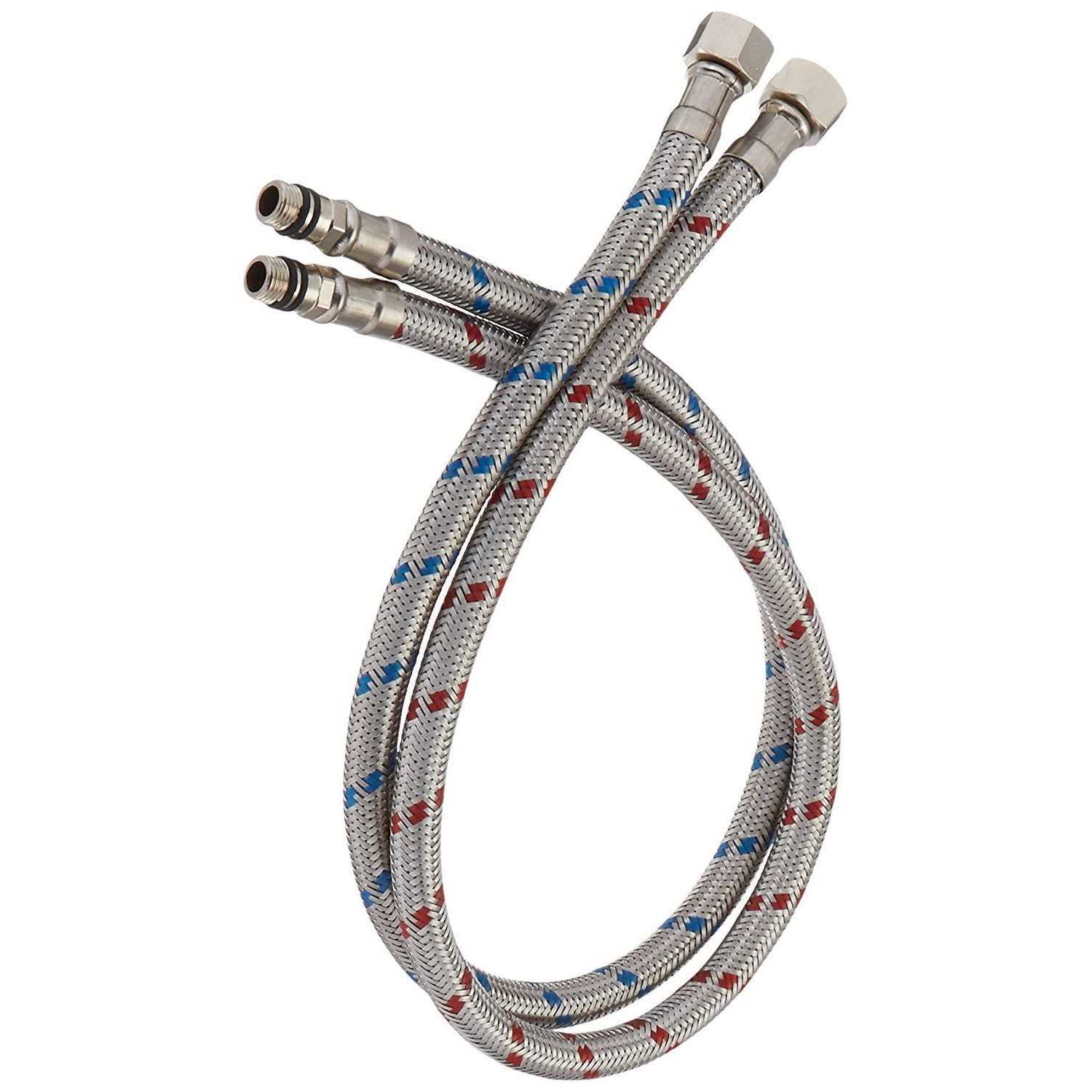 Homevacious Long Bathroom Kitchen Faucet Connector Braided Supply Hose 3/8-Inch Female Compression Stainless Steel - Zenithce