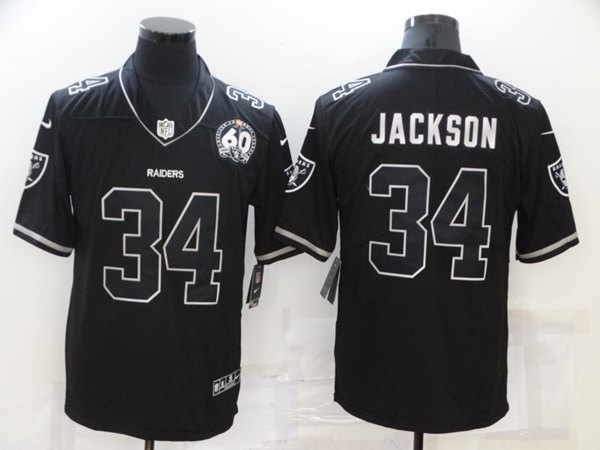 Las Vegas Raiders #34 Bo Jackson Black Shadow Vapor Limited Stitched Jersey - Zenithce