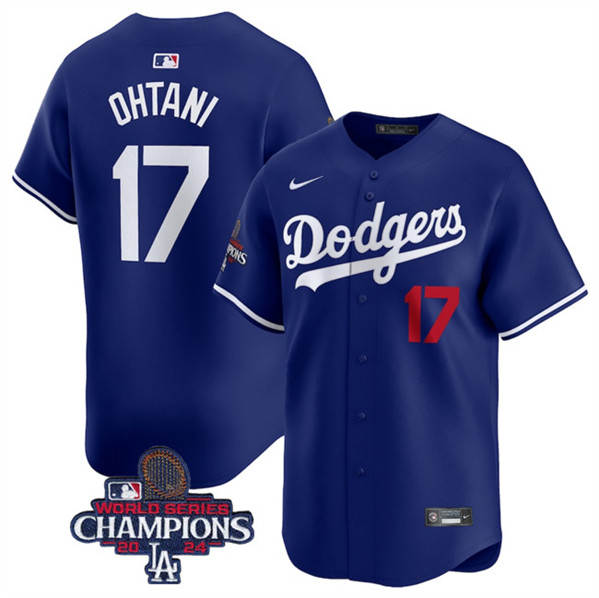 Los Angeles Dodgers #17 Shohei Ohtani Royal 2024 World Series Champions Alternate Limited Stitched Jersey - Zenithce