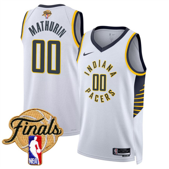 Indiana Pacers #00 Bennedict Mathurin White 2025 Finals Association Edition Stitched Jersey - Zenithce