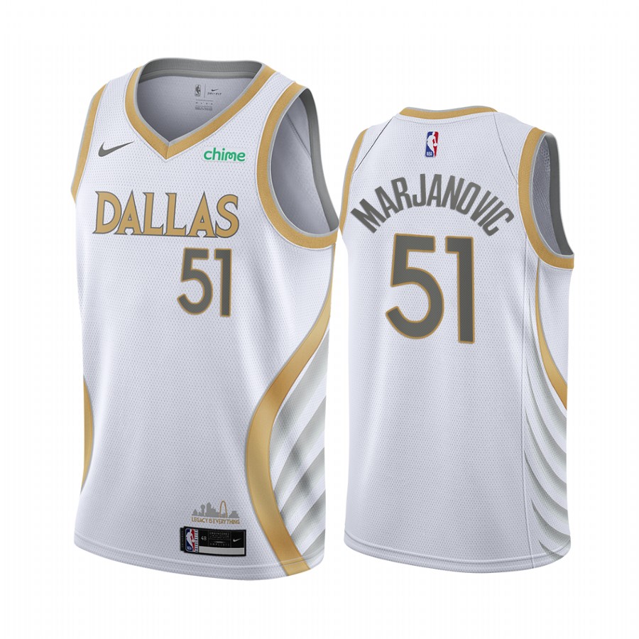 Mavericks #51 Boban Marjanovic White Swingman 2020-21 City Edition Jersey - Zenithce