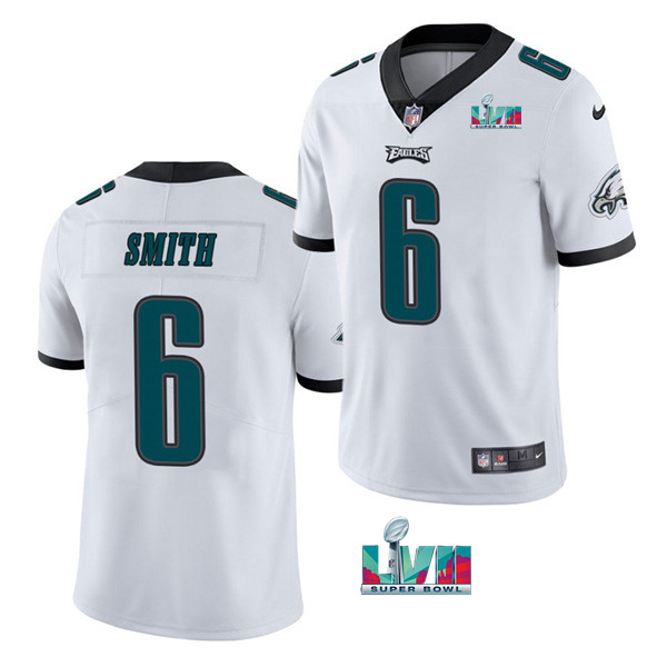 Philadelphia Eagles #6 DeVonta Smith White Super Bowl LVII Patch Vapor Untouchable Limited Stitched Jersey - Zenithce