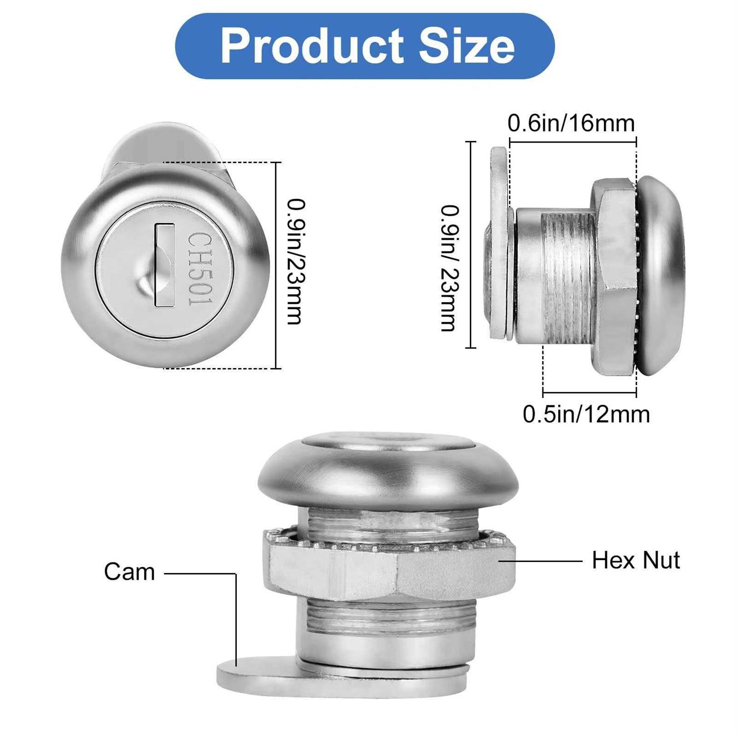 Truck Tool Box Lock Replacement 1 Pack Keyed Different 5/8 Cylinder for Truck Toolbox Handle Latch - Zenithce
