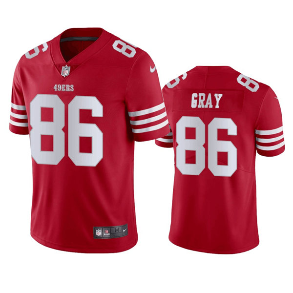 San Francisco 49ers #86 Danny Gray Red Stitched Football Jersey - Zenithce