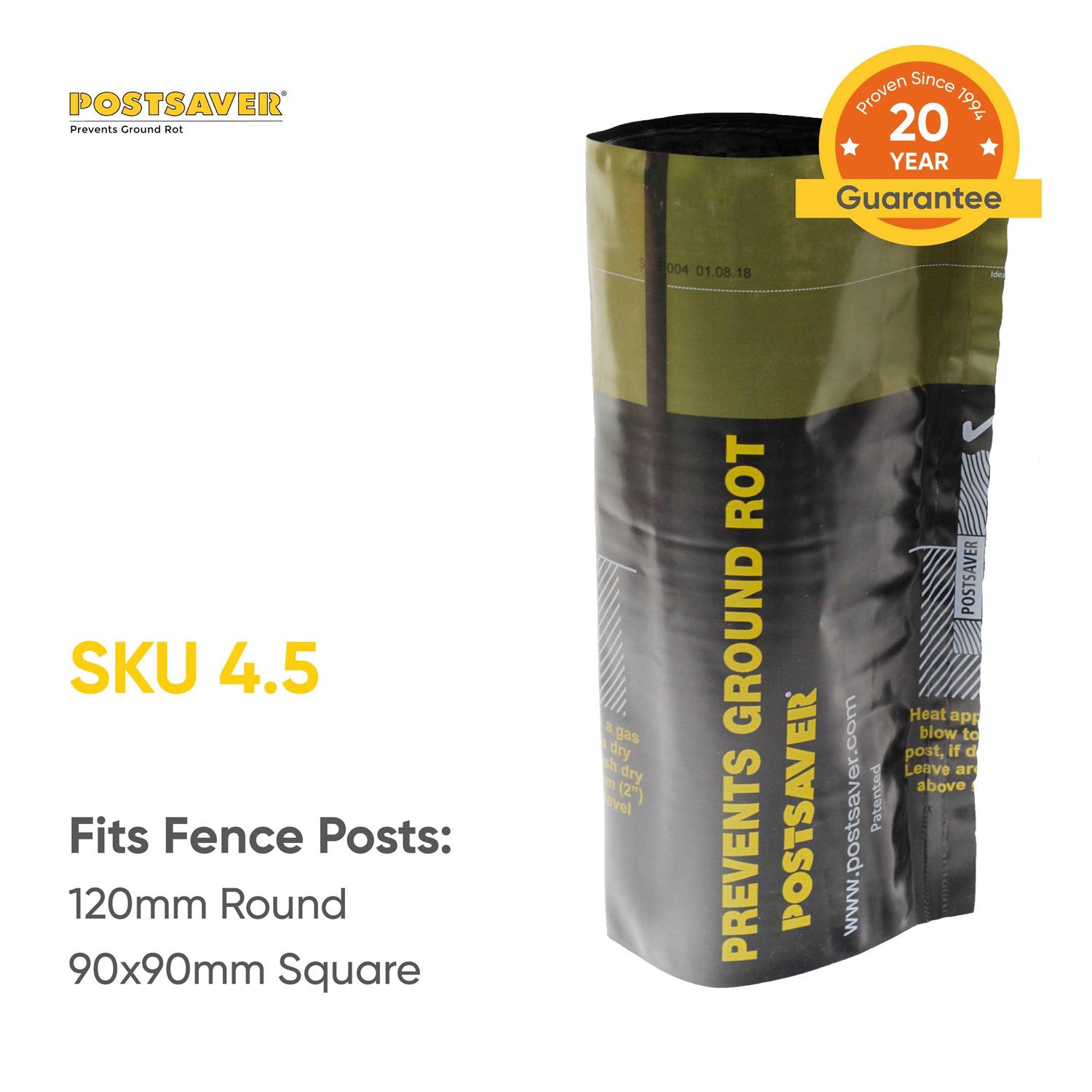 POSTSAVER Rot Protection Sleeve for or Posts Protect Wood Posts from Ground-Line Rot - Zenithce