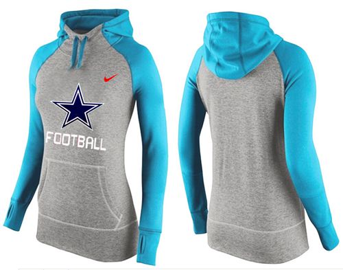 Women's Nike Dallas Cowboys Performance Hoodie Grey   Light Blue - Zenithce