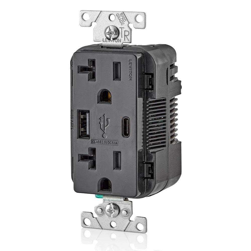 Leviton 20-Amp Type-C USB Charger/Tamper Resistant Receptacle T5833 - Zenithce