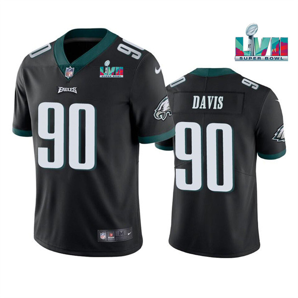 Philadelphia Eagles #90 Jordan Davis Black Super Bowl LVII Vapor Untouchable Limited Stitched Jersey - Zenithce