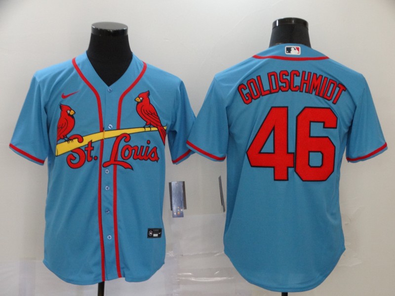 St. Louis Cardinals #46 Paul Goldschmidt Blue Cool Base Stitched Jersey - Zenithce