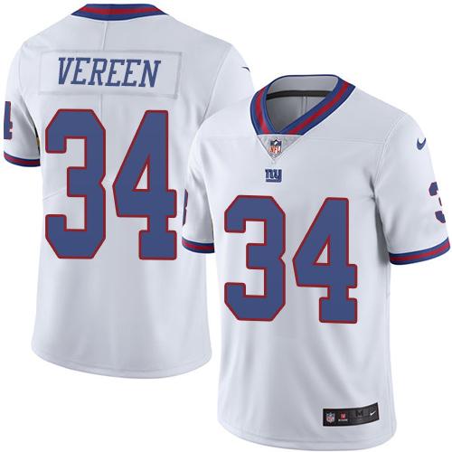 Giants #34 Shane Vereen White Stitched Limited Rush Nike Jersey - Zenithce