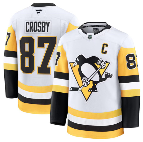 Pittsburgh Penguins #87 Sidney Crosby White 2024-25 Away Stitched Jersey - Zenithce