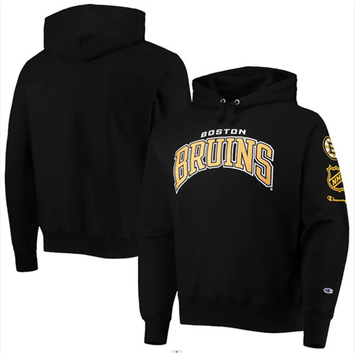 Boston Bruins Black Champion Black OB Capsule II Pullover Hoodie - Zenithce