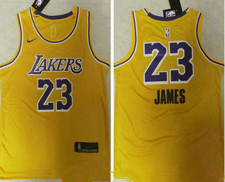 Los Angeles Lakers #23 LeBron James Yellow NEW 2021 Swingman Stitched Jersey_副本 - Zenithce