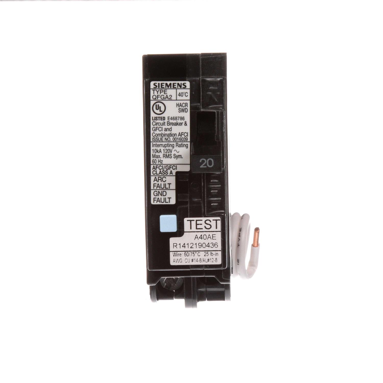 Siemens 20 Amp 1-Pole Dual Function Plug-On Neutral Circuit Breaker - Zenithce