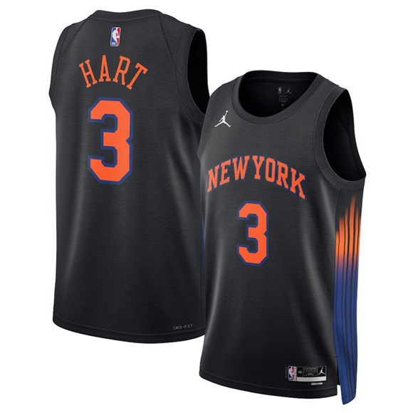 New York Knicks #3 Josh Hart Black 2025 Statement Edition Stitched Jersey - Zenithce