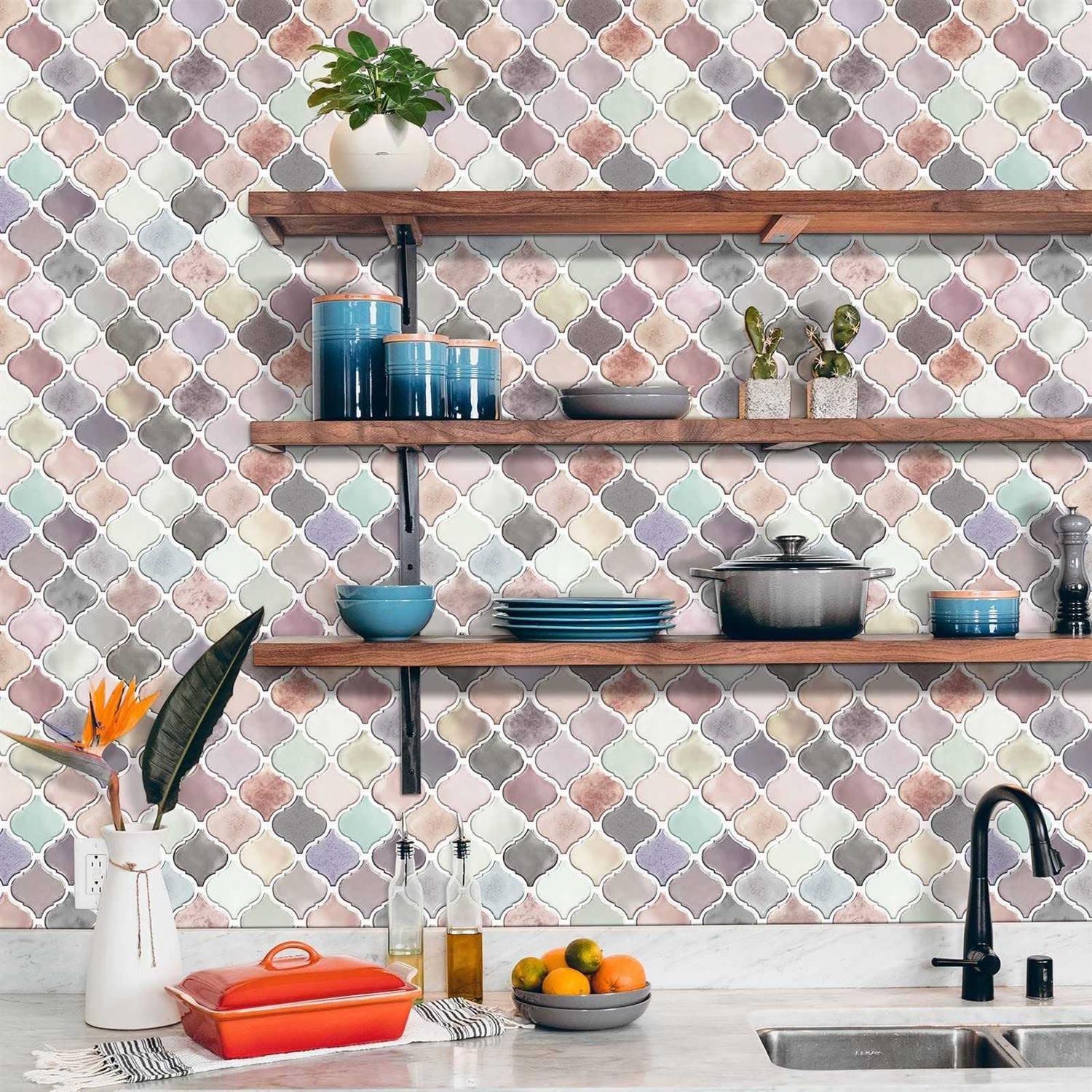 STICKGOO Arabesque Peel Stick Tile Backsplash - Zenithce