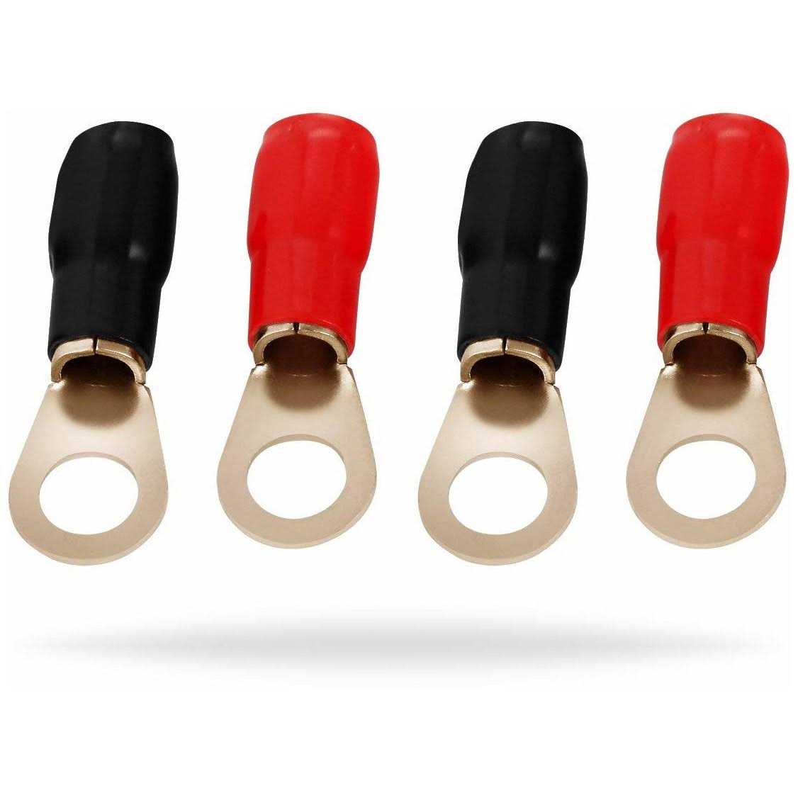 InstallGear 1/0 Gauge AWG Pure Copper Lugs Ring Terminals Connectors with Heat Shrink - Zenithce