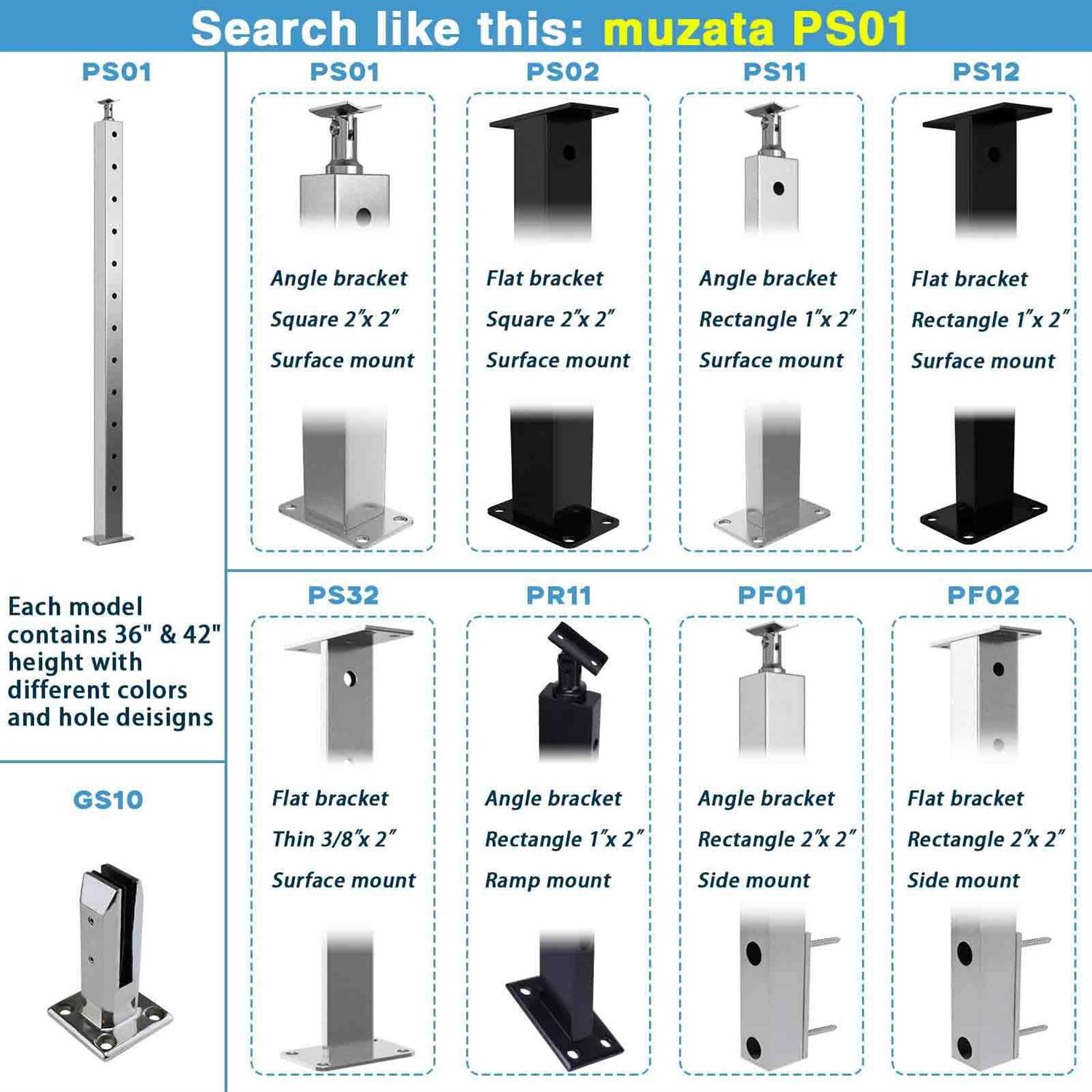 Muzata Cable Railing Kit 1/8 Swage Toggle Turnbuckle Hardware T316 Stainless Steel For Wood Post Woodeasy System Angle 180° Adjustable - Zenithce