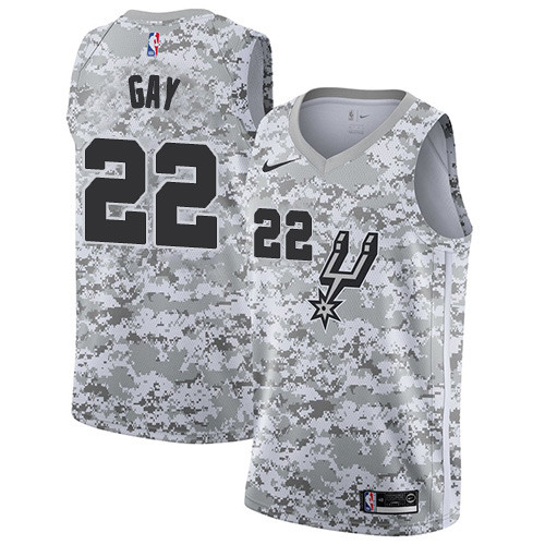 San Antonio Spurs #22 Rudy Gay White Camo Swingman Earned Edition Jersey - Zenithce