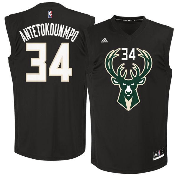 Milwaukee Bucks #34 Giannis Antetokounmpo Black Fashion Replica Jersey - Zenithce