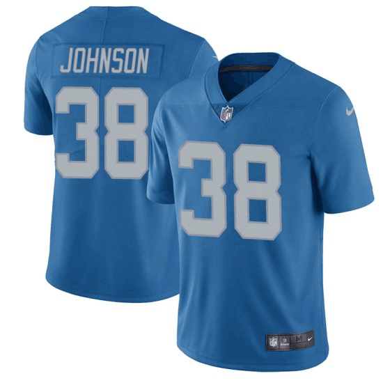 Detroit Lions #38 Ty Johnson Blue Vapor Untouchable Limited Stitched Jersey - Zenithce