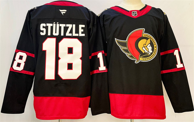 Ottawa Senators #18 Tim Stützle Black 2024-25 Home Stitched Jersey - Zenithce