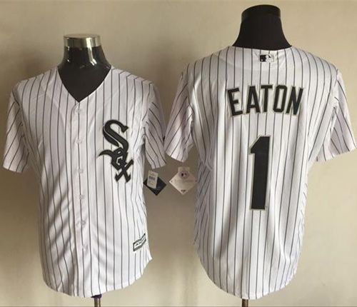 White Sox #1 Adam Eaton White(Black Strip) New Cool Base Stitched Jersey - Zenithce