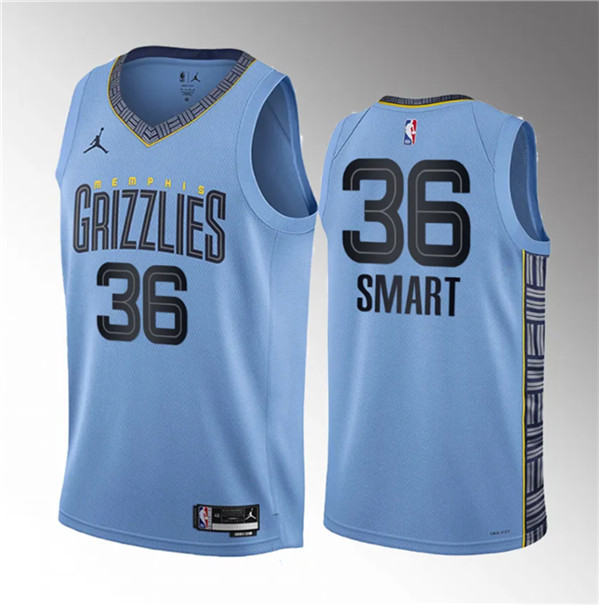 Memphis Grizzlies #36 Marcus Smart Blue 2023 Draft Statement Edition Stitched Jersey - Zenithce