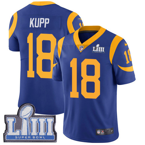 Los Angeles Rams #18 Cooper Kupp Royal Blue Super Bowl LIII Vapor Untouchable Limited Stitched Jersey - Zenithce