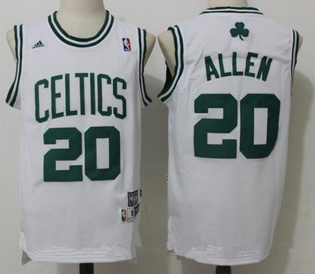 Boston Celtics #20 Ray Allen White Hardwood Classics Soul Swingman Stitched Throwback Jersey - Zenithce