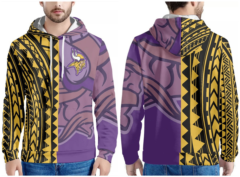 Minnesota Vikings Gold Black Purple Pullover Hoodie - Zenithce