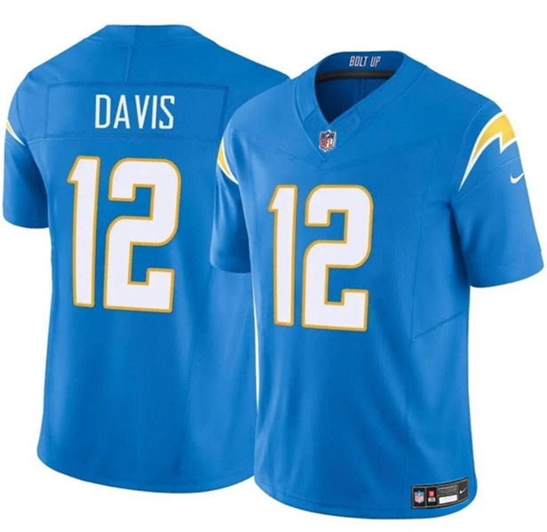 Los Angeles Chargers #12 Derius Davis Blue 2024 F.U.S.E. Vapor Limited Stitched Jersey - Zenithce