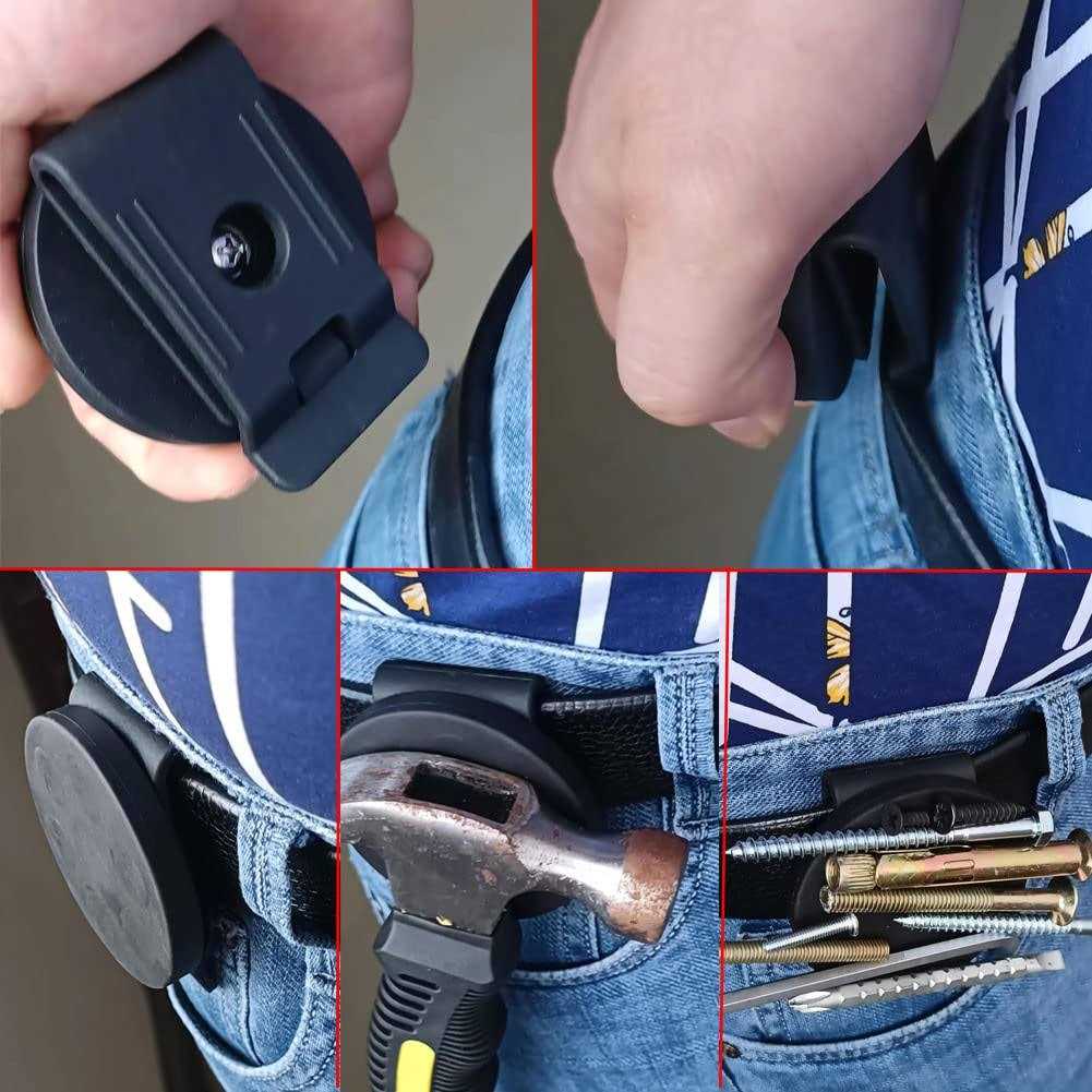 XXhailan 2Pcs Belt Magnetic Clips Heavy Duty Magnetic Tool Holder Magnet Belt Organizer for Nails Screws Screwdrivers Wrench Metal Accessories - Zenithce