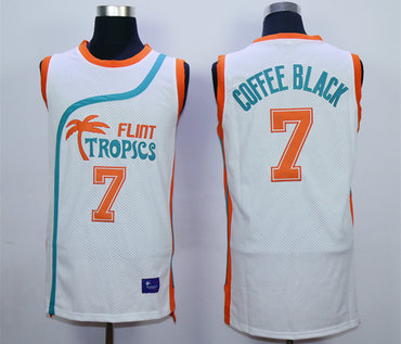 Flint Tropics 7 Coffe Black White Semi Pro Movie Stitched Jersey - Zenithce