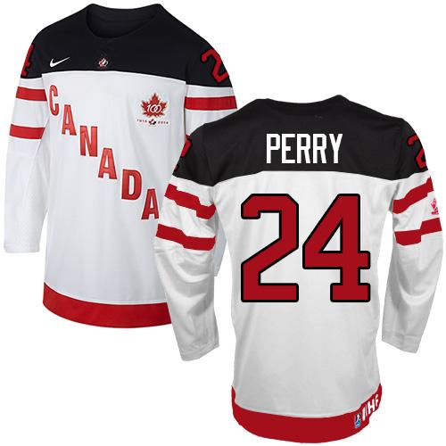 Olympic CA. #24 Corey Perry White 100th Anniversary Stitched Jersey - Zenithce