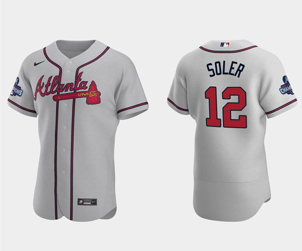 Atlanta Braves #12 Jorge Soler 2021 Gray World Series Champions Flex Base Stitched Jersey - Zenithce