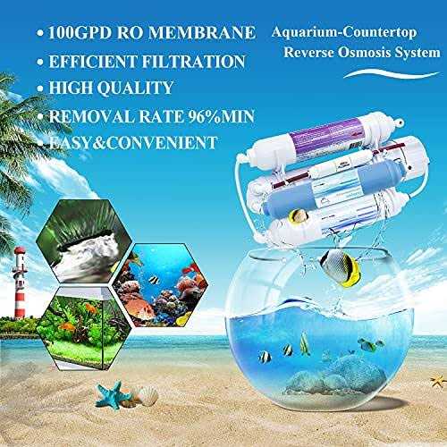 Geekpure 3 Stage Portable Aquarium Countertop Reverse Osmosis ro Drinking Water Filter System-100 GPD - Zenithce