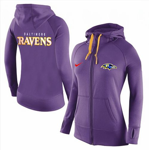 Women's Nike Baltimore Ravens Full-Zip Performance Hoodie Purple - Zenithce