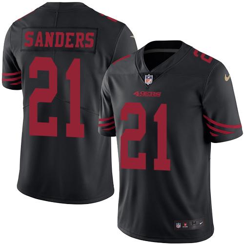 49ers #21 Deion Sanders Black Stitched Limited Rush Nike Jersey - Zenithce