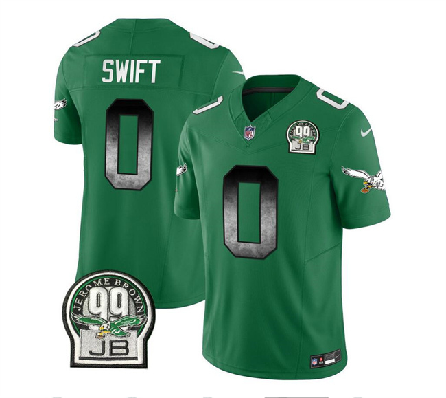 Philadelphia Eagles #0 D'Andre Swift Green 2023 F.U.S.E. Throwback Vapor Untouchable Limited Stitched Jersey - Zenithce