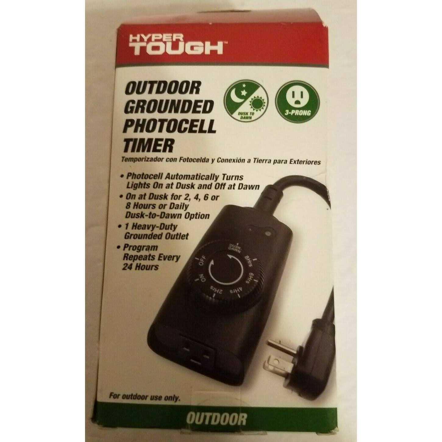 Hyper Tough Outdoor Grounded Photocell Dusk to Dawn Timer - Zenithce