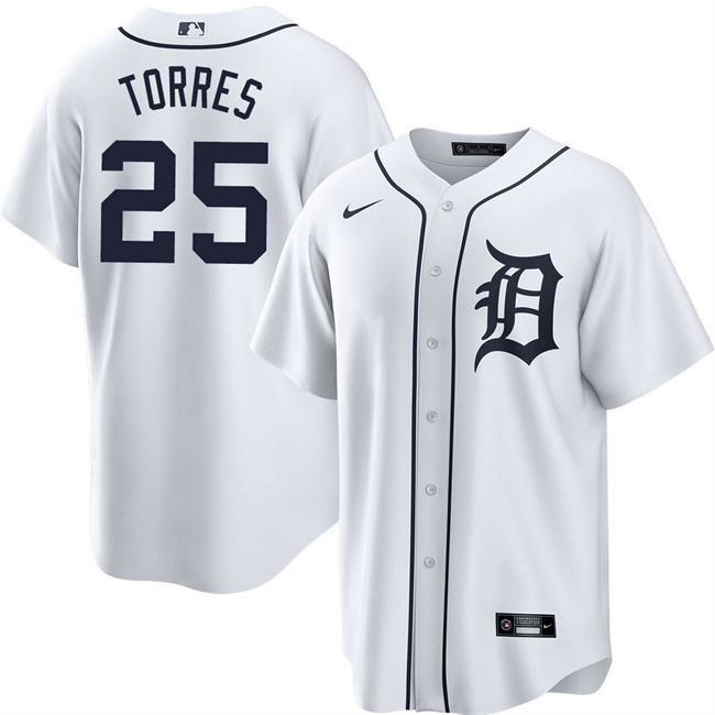 Detroit Tigers #25 Gleyber Torres White Cool Base Stitched Jersey - Zenithce