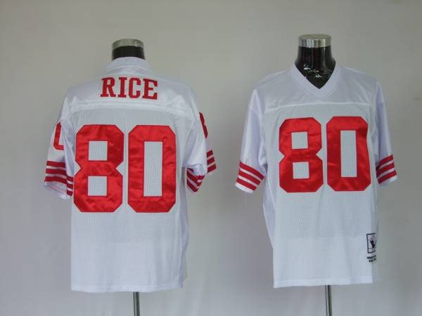 Mitchell And Ness 49ers Jerry Rice #80 Stitched White Jersey - Zenithce